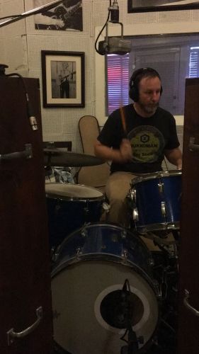 Charles tracking drums at Sun Studio