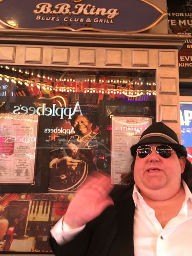 Joey outside BB Kings for the 2018 Grammy Soiree—had to pay respects to the King and Lucille