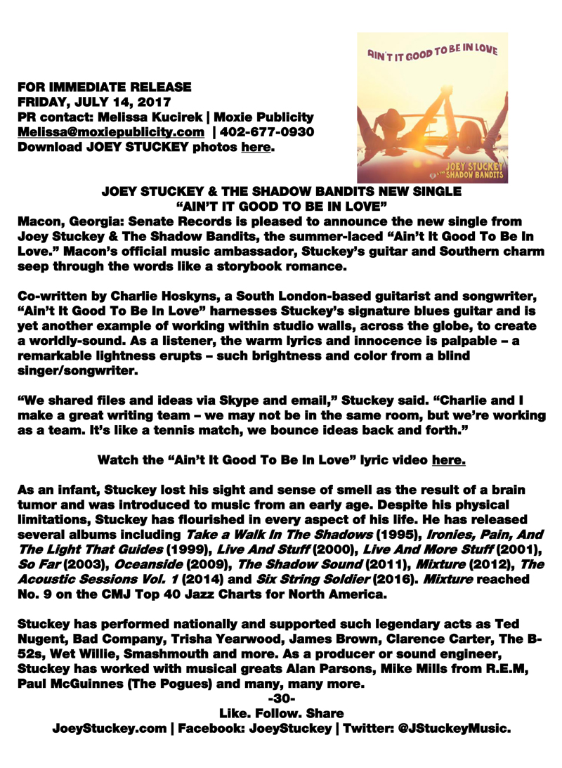 Press Release for New Single - Ain't It Good To Be In Love