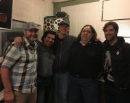 Charles, Nestor, Ples, Joey and Daniel in Sun Studio control room