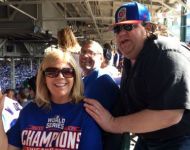 Joey with our friends Cheryl and Pat at the Cubs game in Wrigley Field