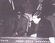 Joey and James Brown at the board