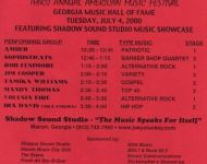 Shadow Sound Studio supporting 2000 GA Music Hall of Fame Music Festival 