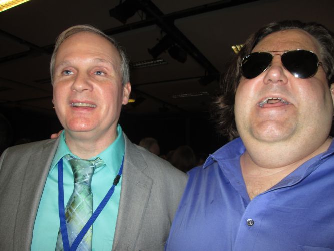 Joey with Bill McCann from Dancing Dots at VIML conference 2015 UK