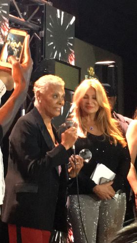 In the room with the legend—Dionne Warwick receiving the lifetime achievement award at BB Kings at the Grammy Soiree 2018