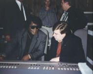 Joey with James Brown at board